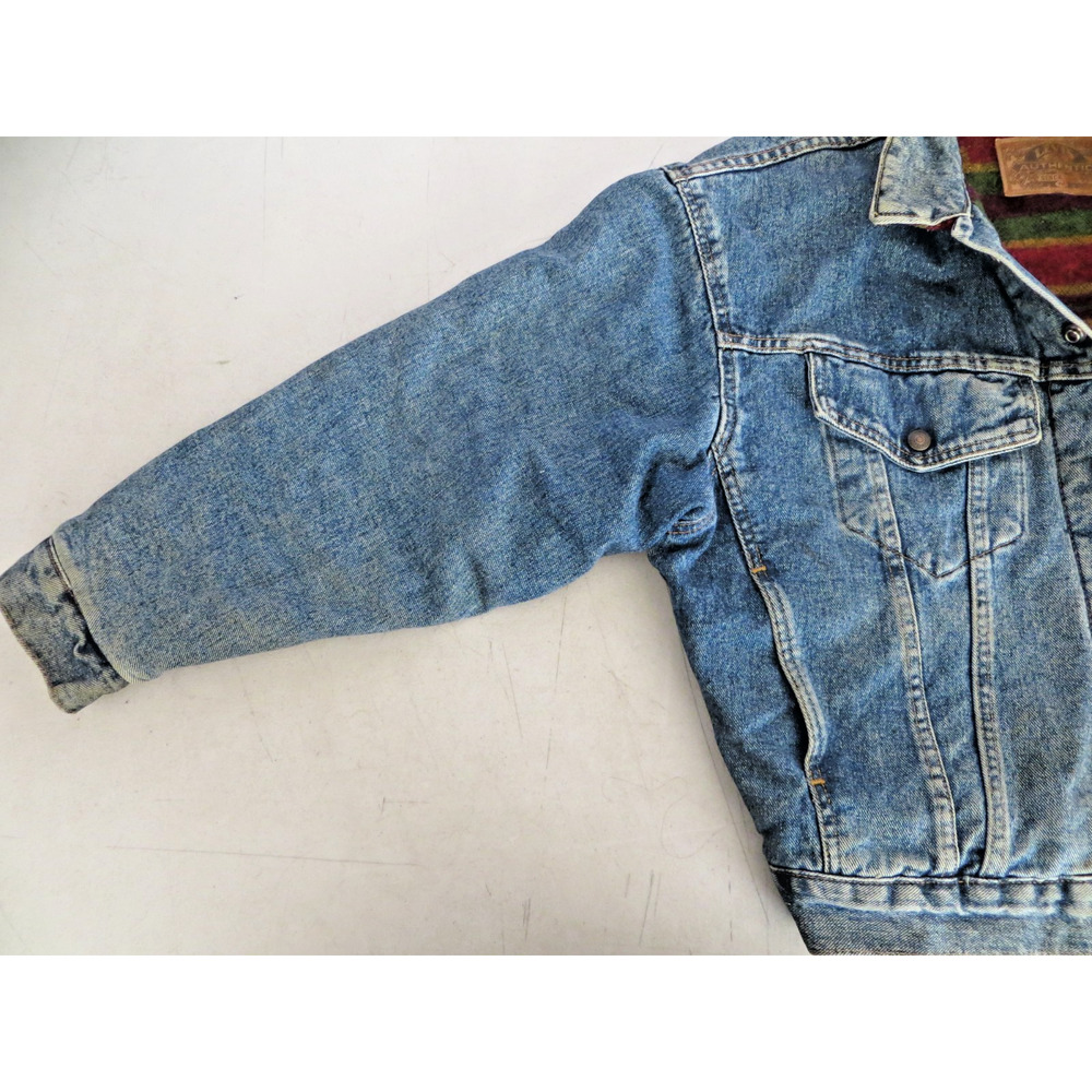 VTG 90s Levi's Authentic Aztec Wool Blanket Lined Denim Jacket Mens Medium 10/92 - Picture 5 of 16